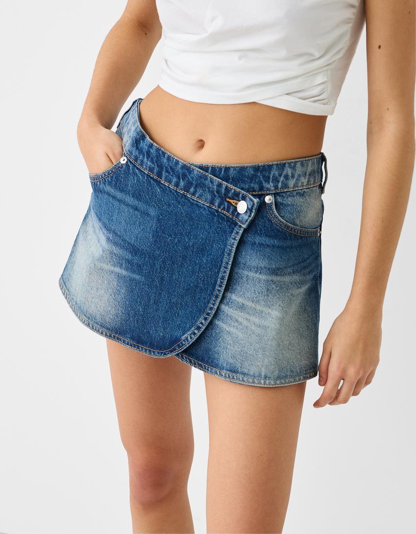 Denim skort-Blue