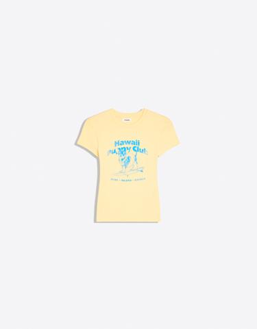Short sleeve fitted print T-shirt — Yellow 1