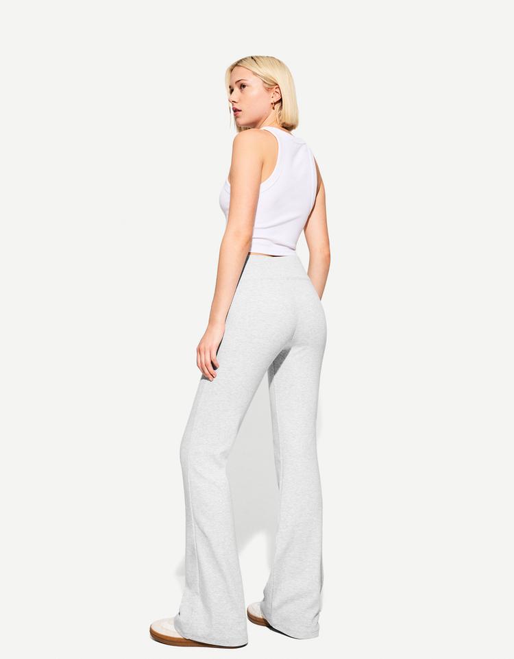 Pantalón flare cintura canalé