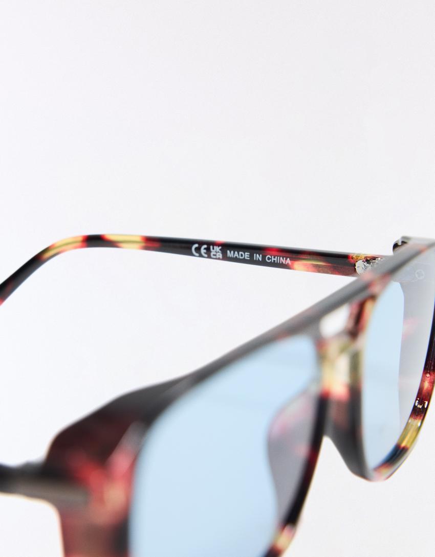Lunettes de soleil rétro-Bleu