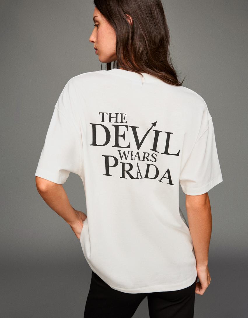 The Devil Wears Prada print short sleeve T-shirt-Off white-1