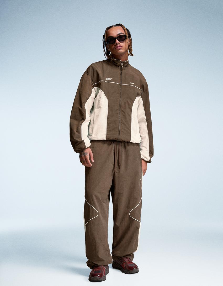 Pantalon technique super baggy fit-Marron