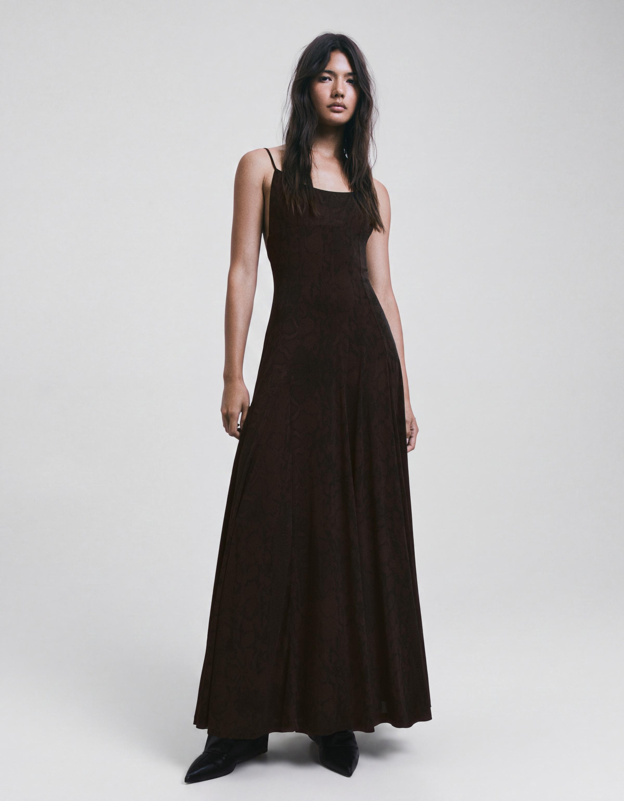Long strappy dress — Brown