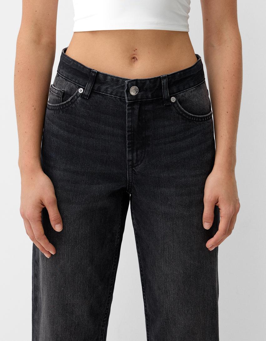 ג'ינס STRAIGHT FIT-אפור-3