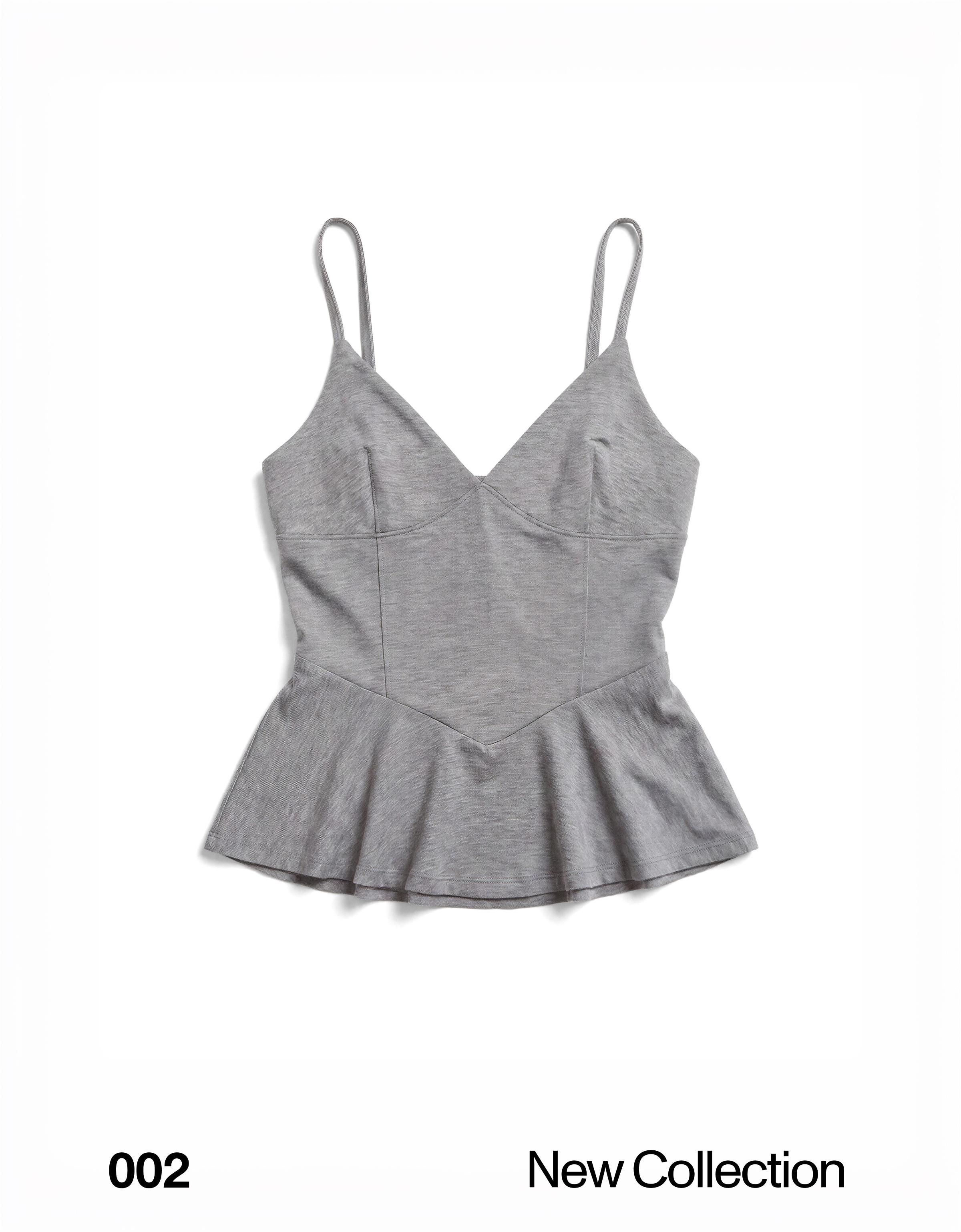 Peplum top in scuba fabric — Grey