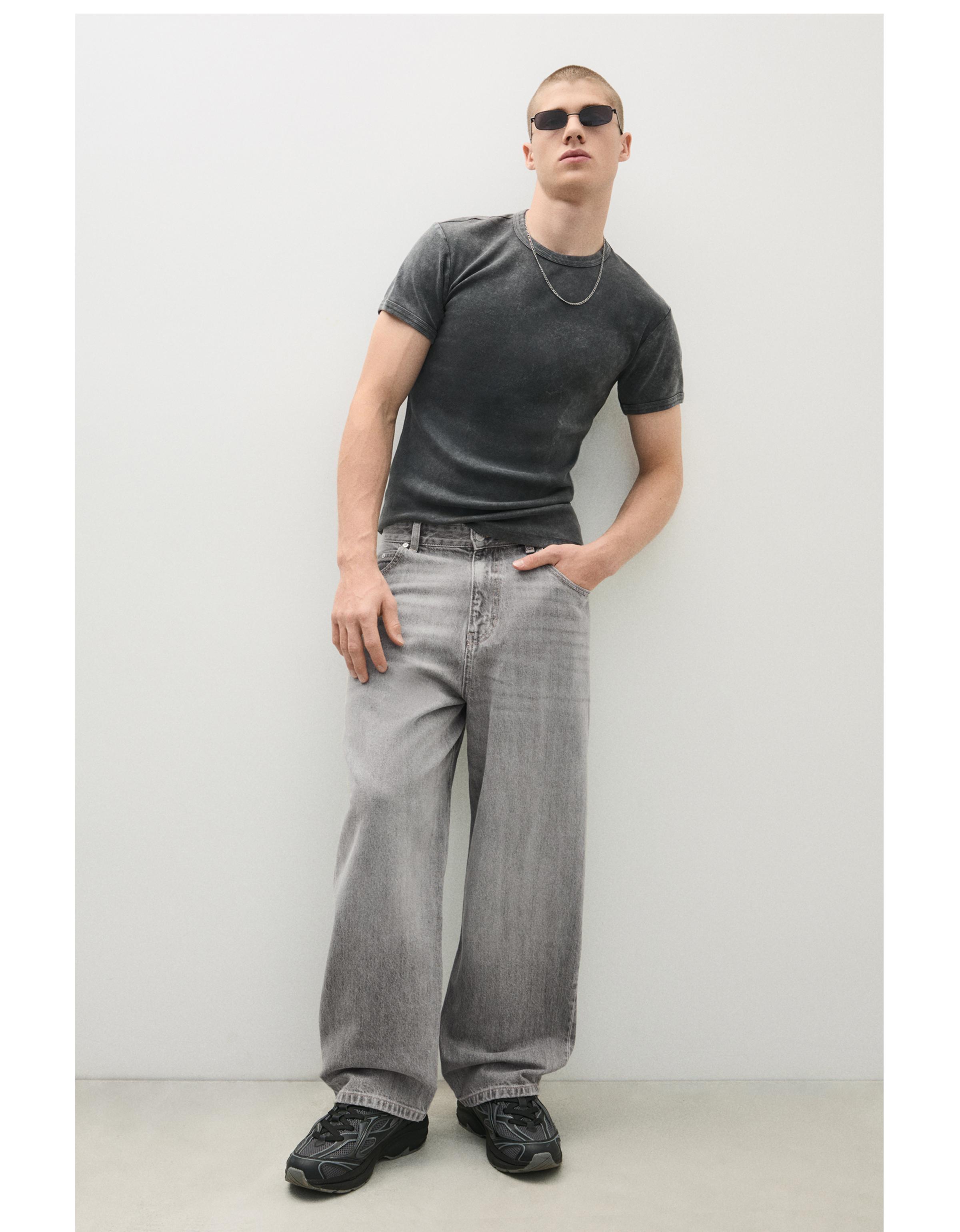 Embroidered neobarrel jeans — Grey