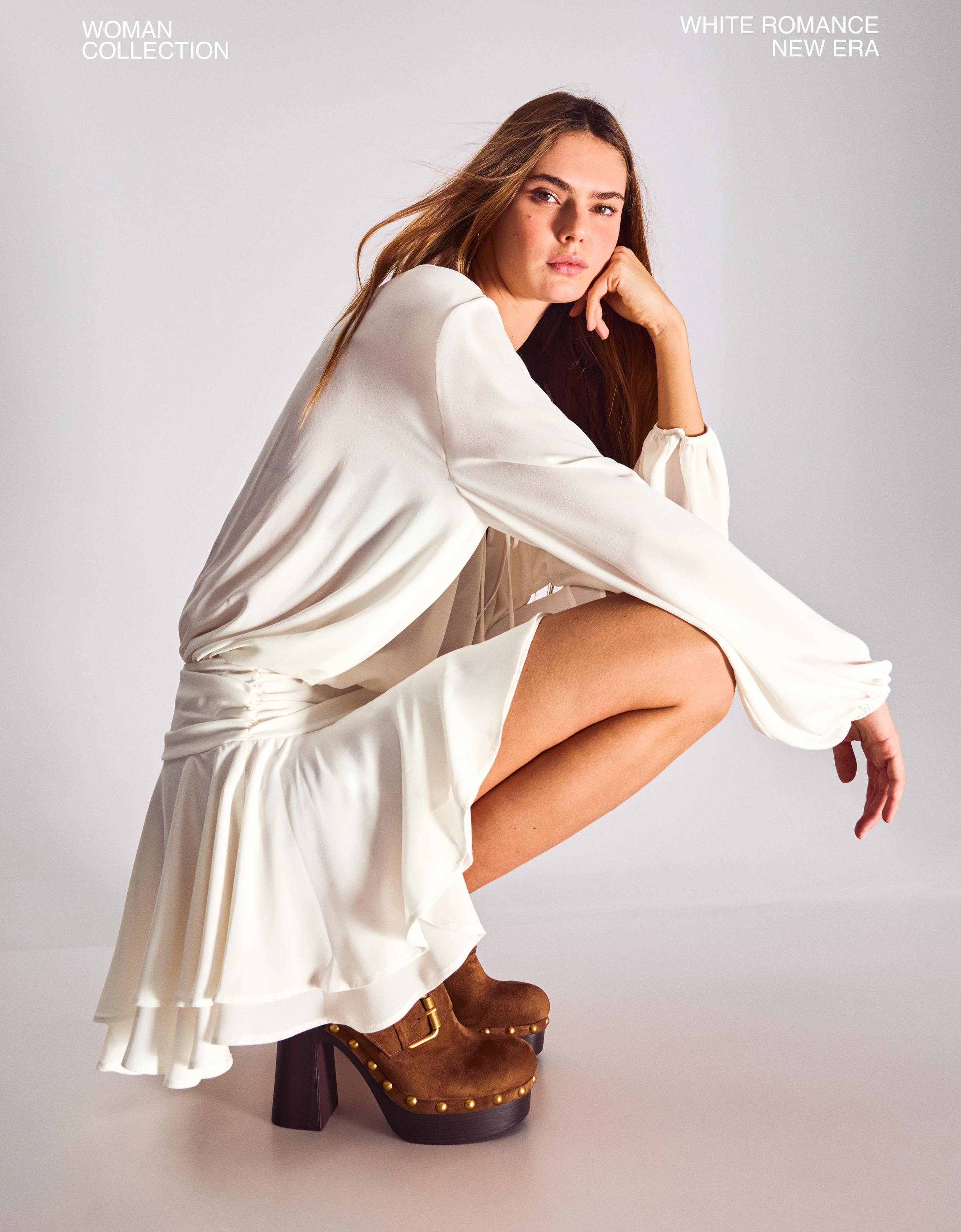 Kloş etekli kuşaklı mini elbise - Görsel 29