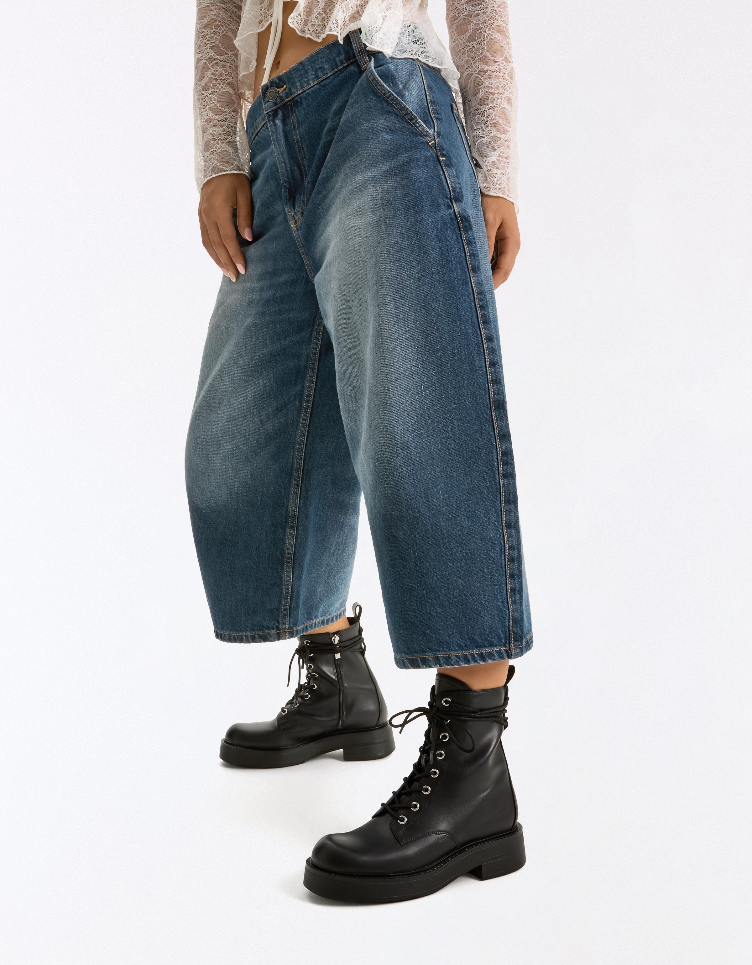 Lace-up ankle boots — BLACK