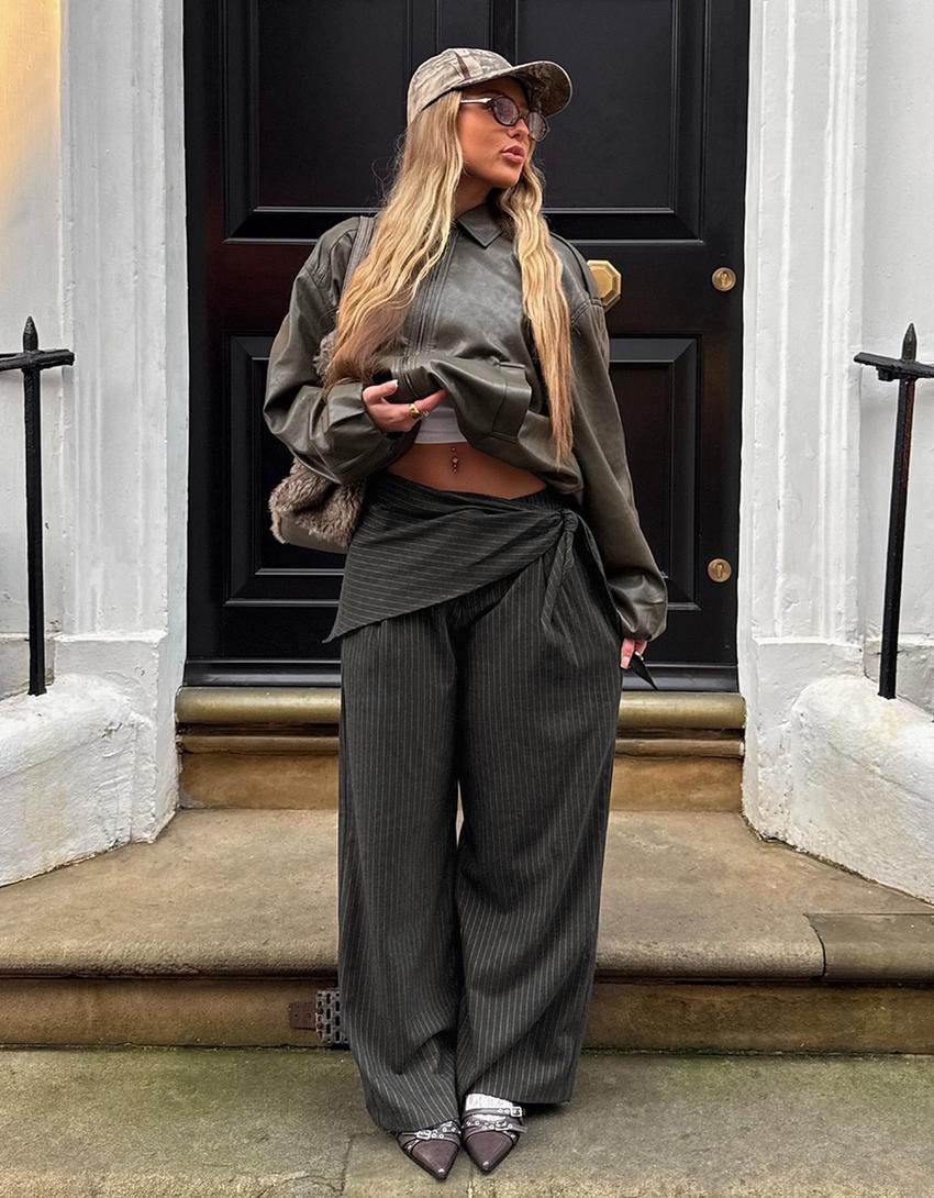 Tailored Hose mit Tuch-Schwarz