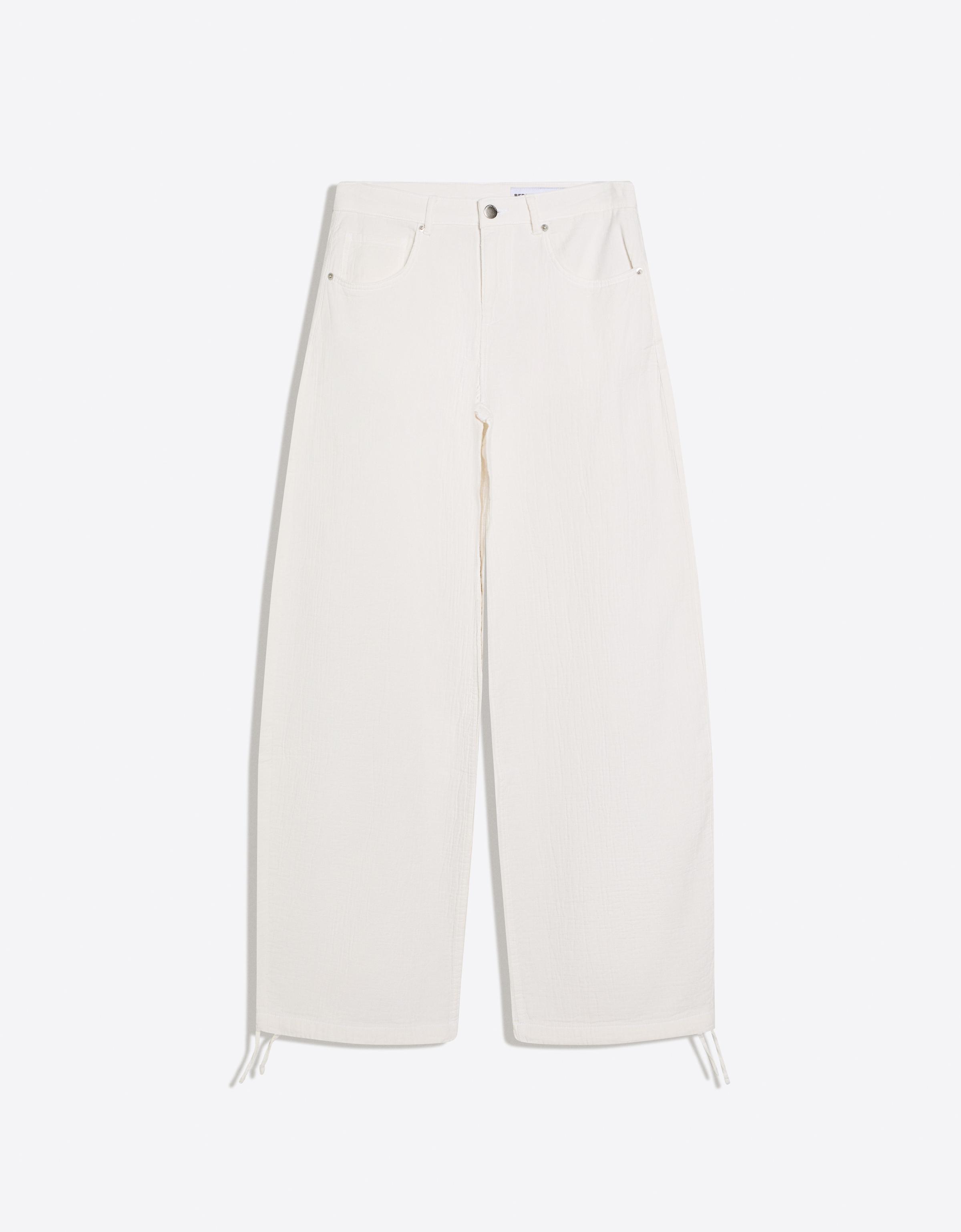 Düşük bel geniş paça balloon fit jean - Görsel 5