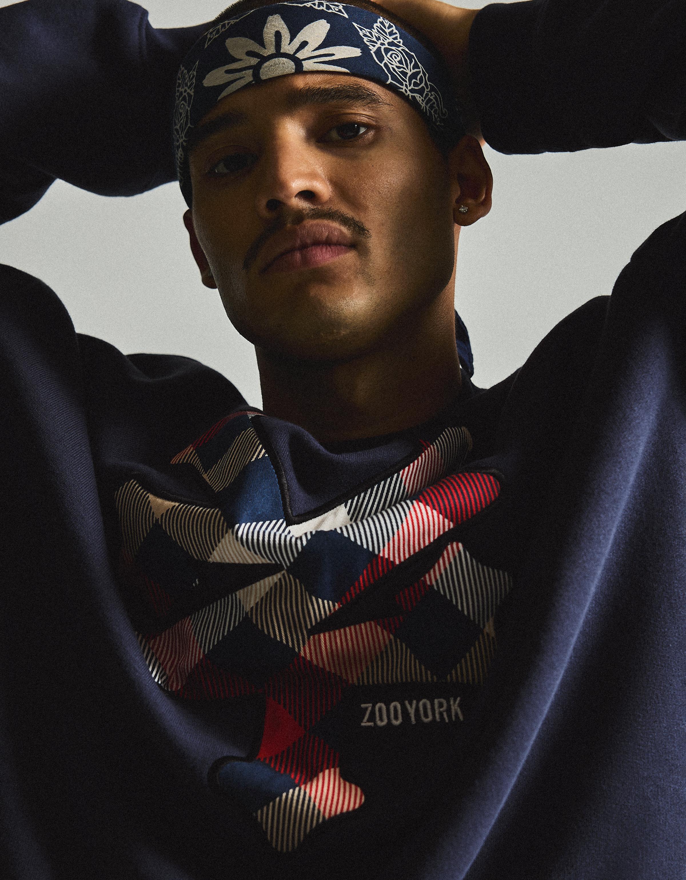 ZOO YORK patch round neck sweatshirt — Dark blue
