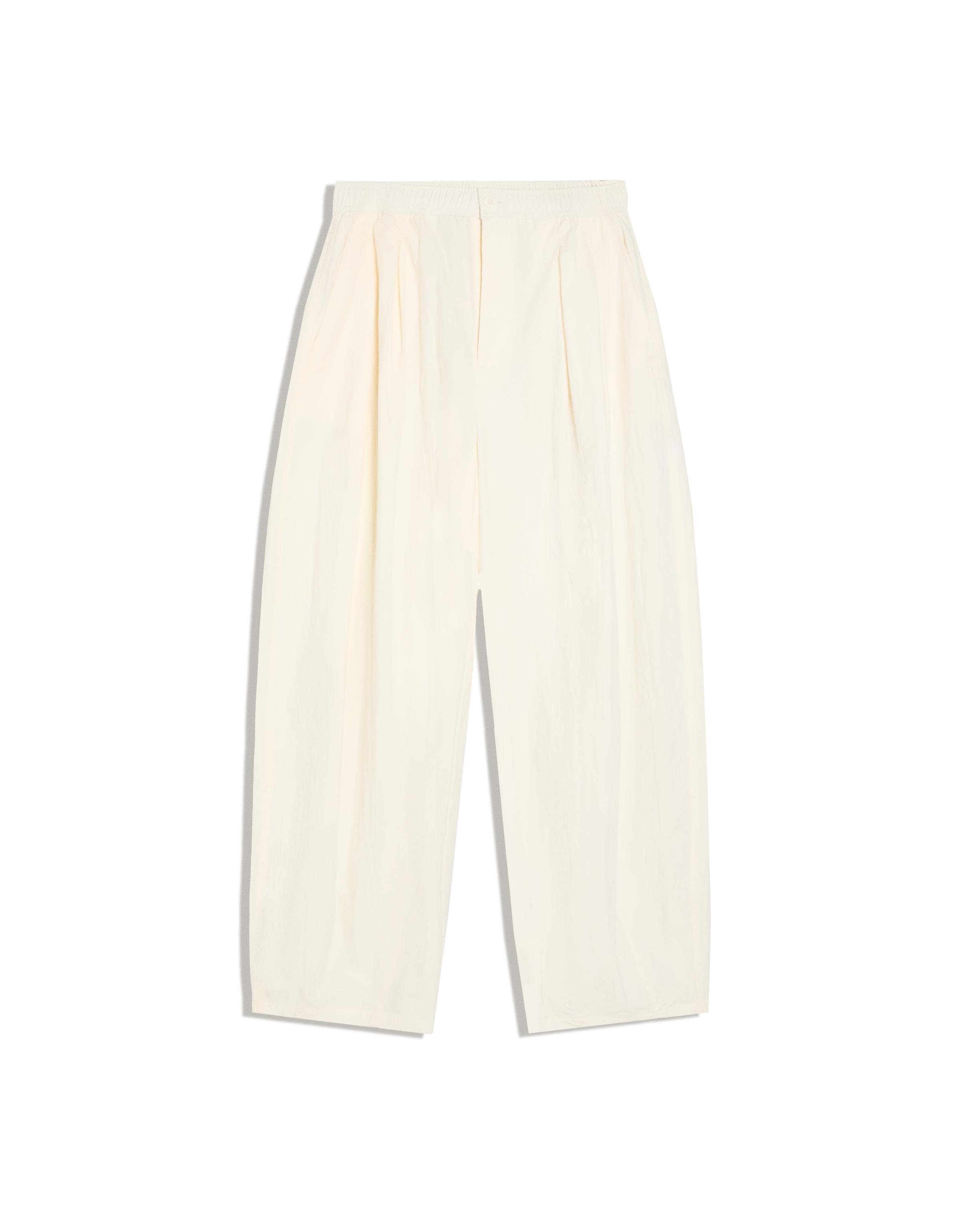 Technical cropped volume trousers — Cream