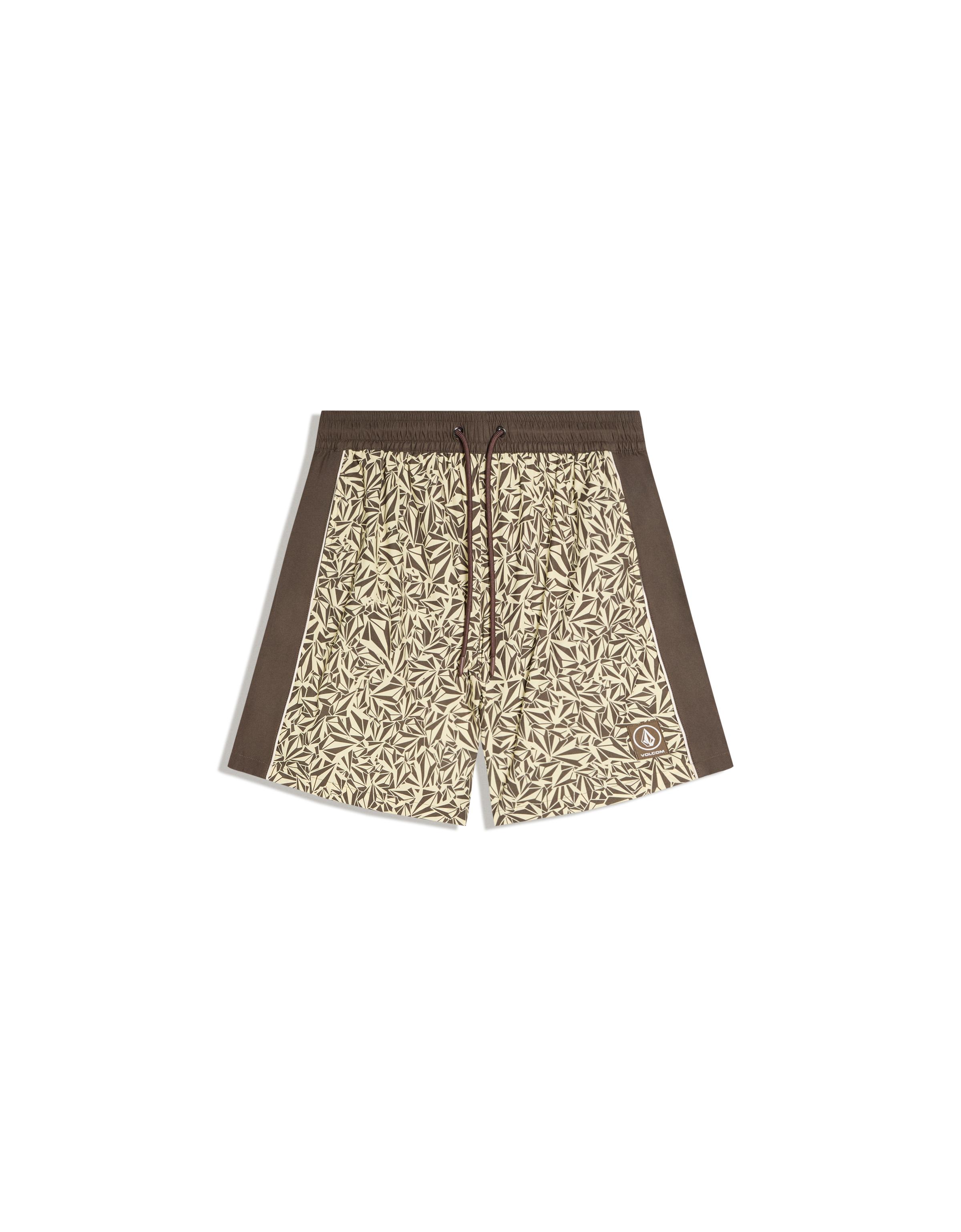 VOLCOM print swim shorts — Brown