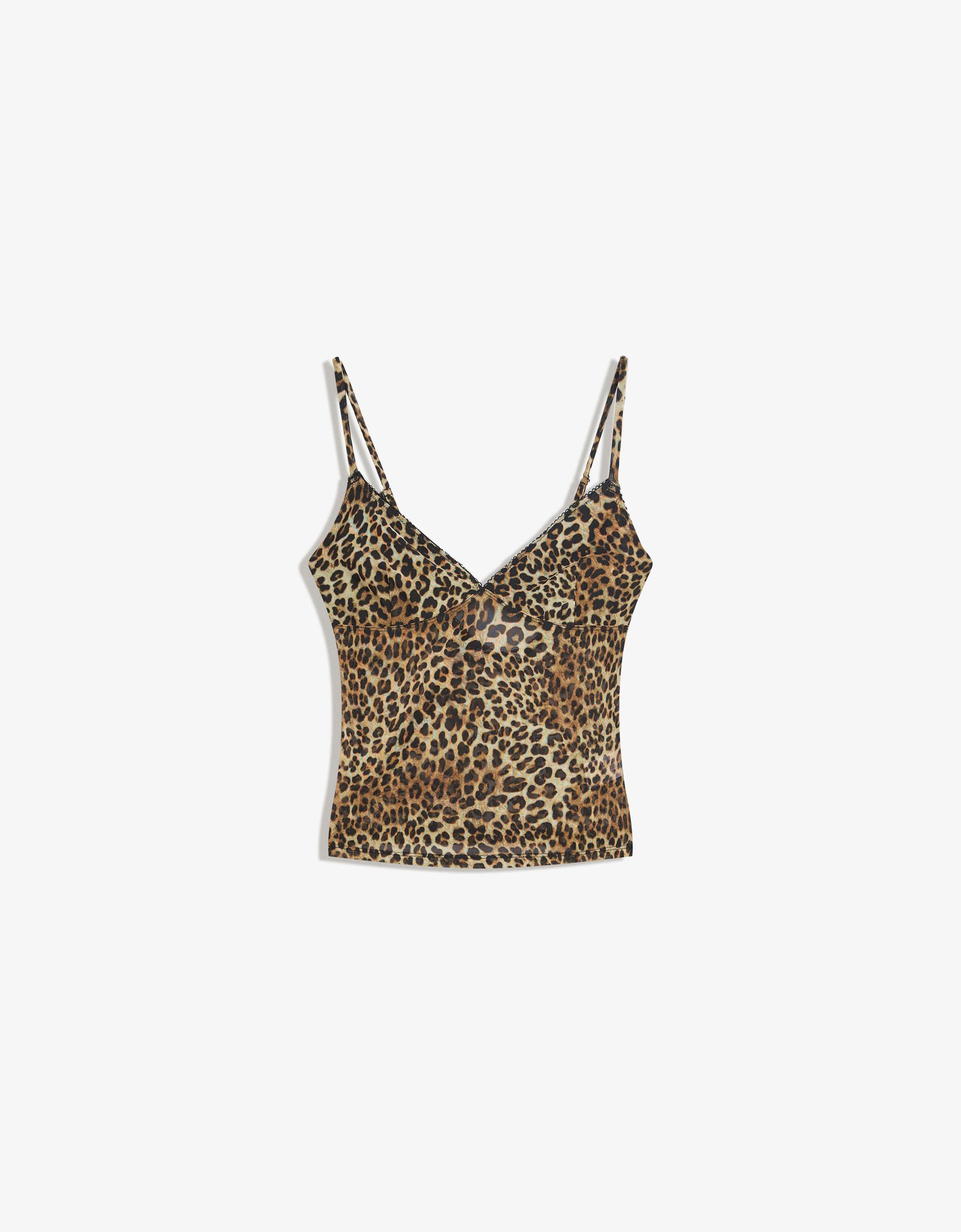 Trägertop mit Mesh-Print