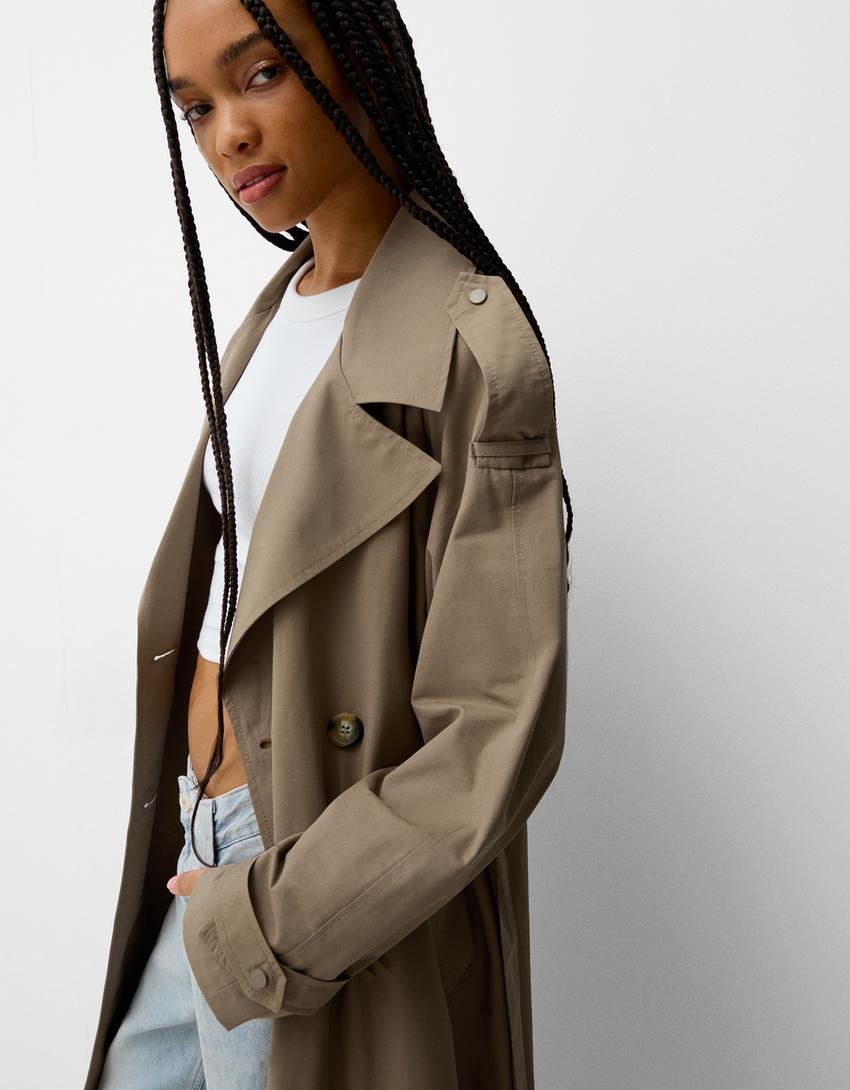 Oversize trench coat-Sand-3