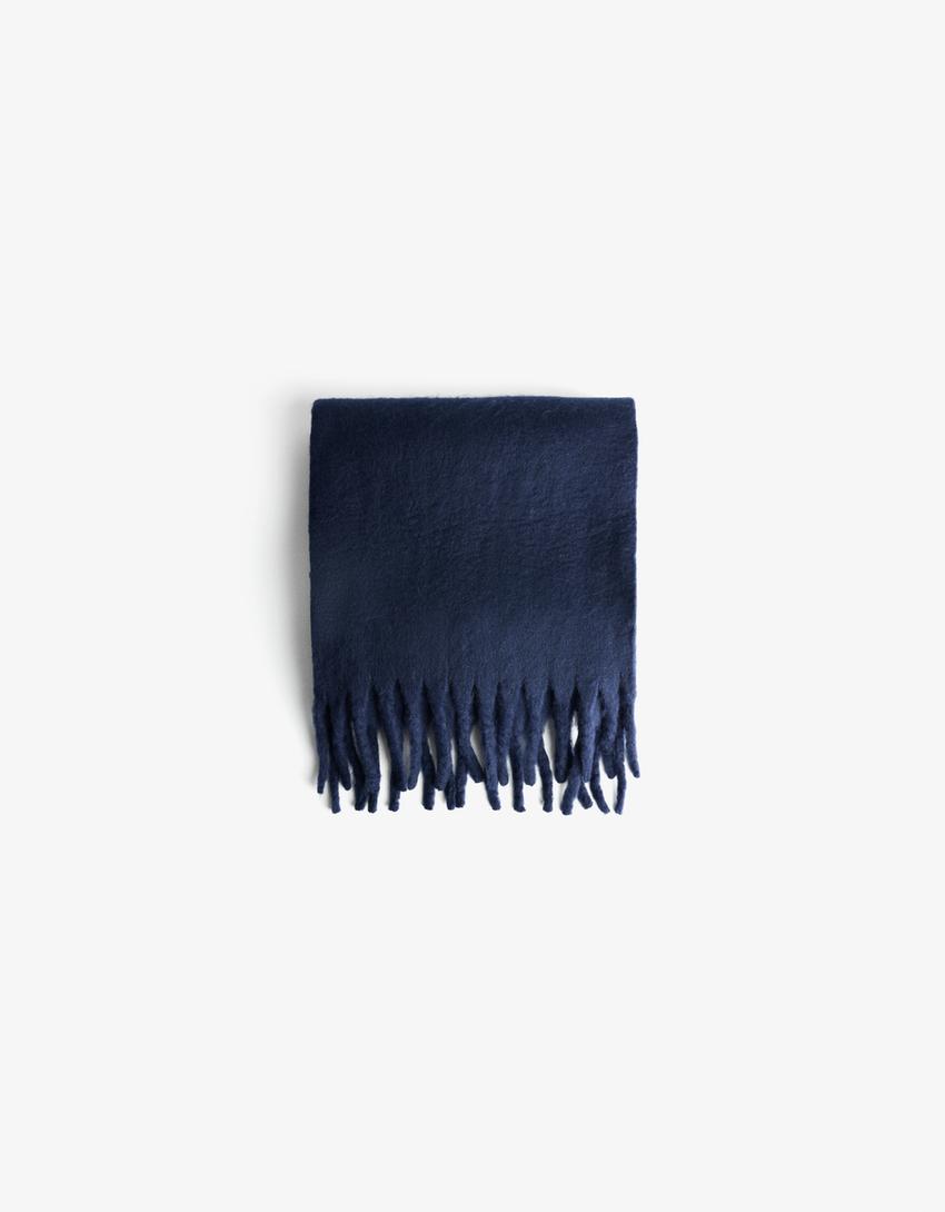 Solid-coloured scarf-Navy