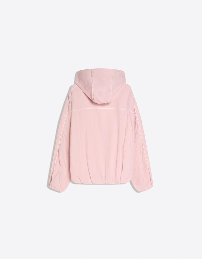 Technical hooded jacket-Pink