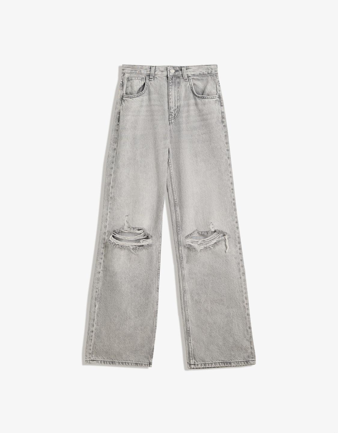 Ripped wide-leg jeans