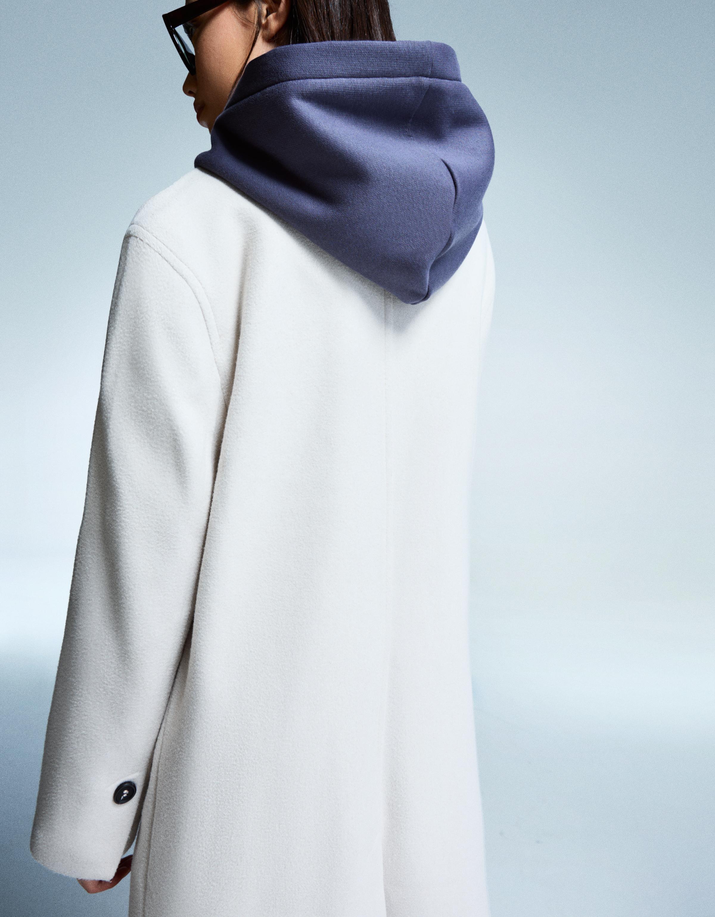 Soft-touch long coat — Sand