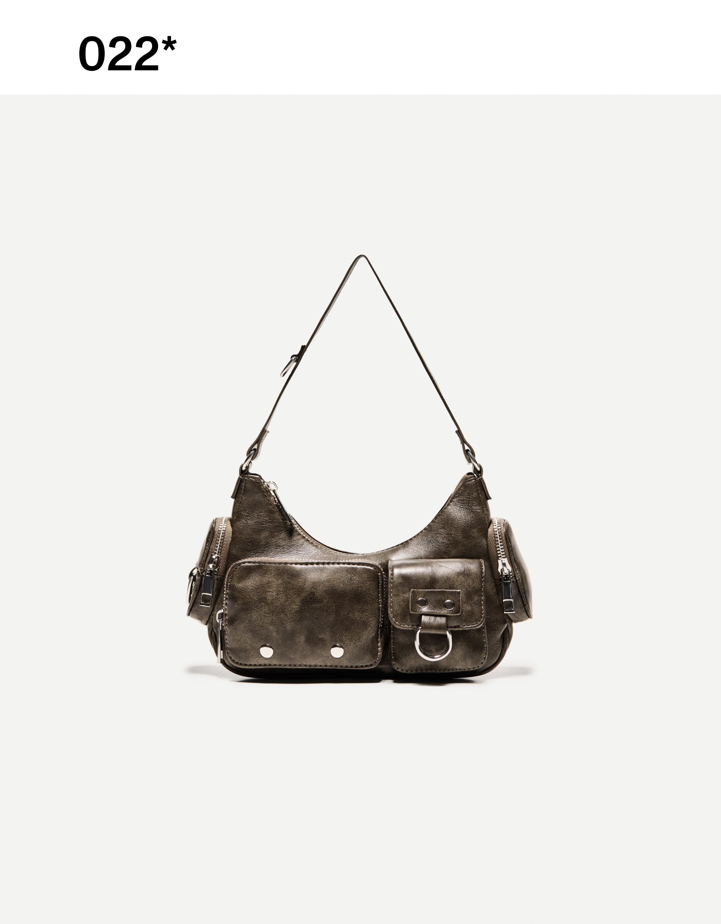 Multi-pocket shoulder bag — Dark grey