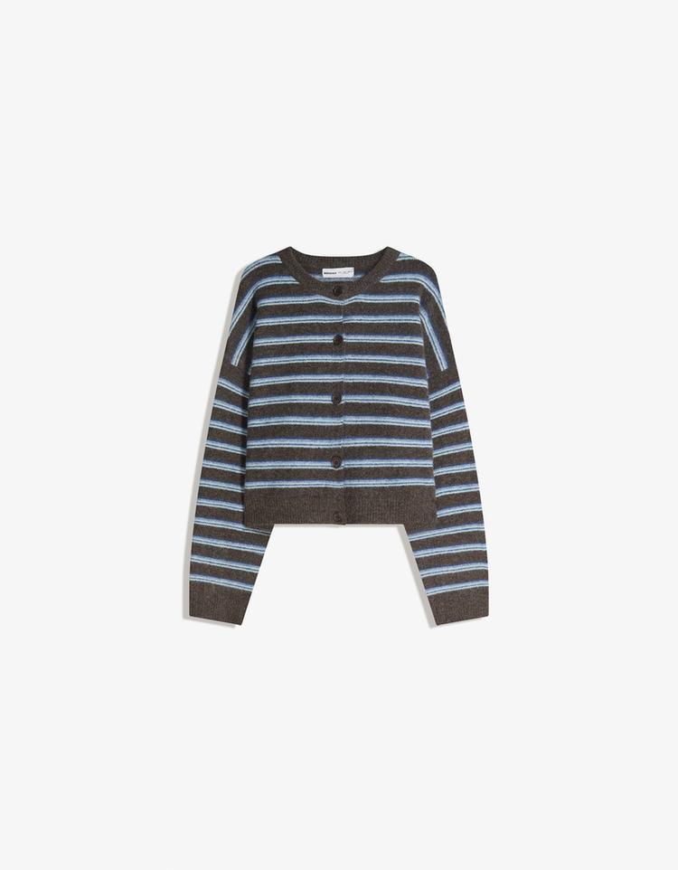 Gilet à boutons rayé