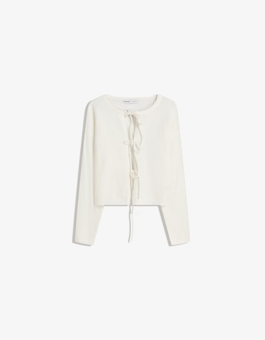 DESIGN relaxed shirt with tie front details in lilac DESIGN relaxed shirt with tie front details in lilac