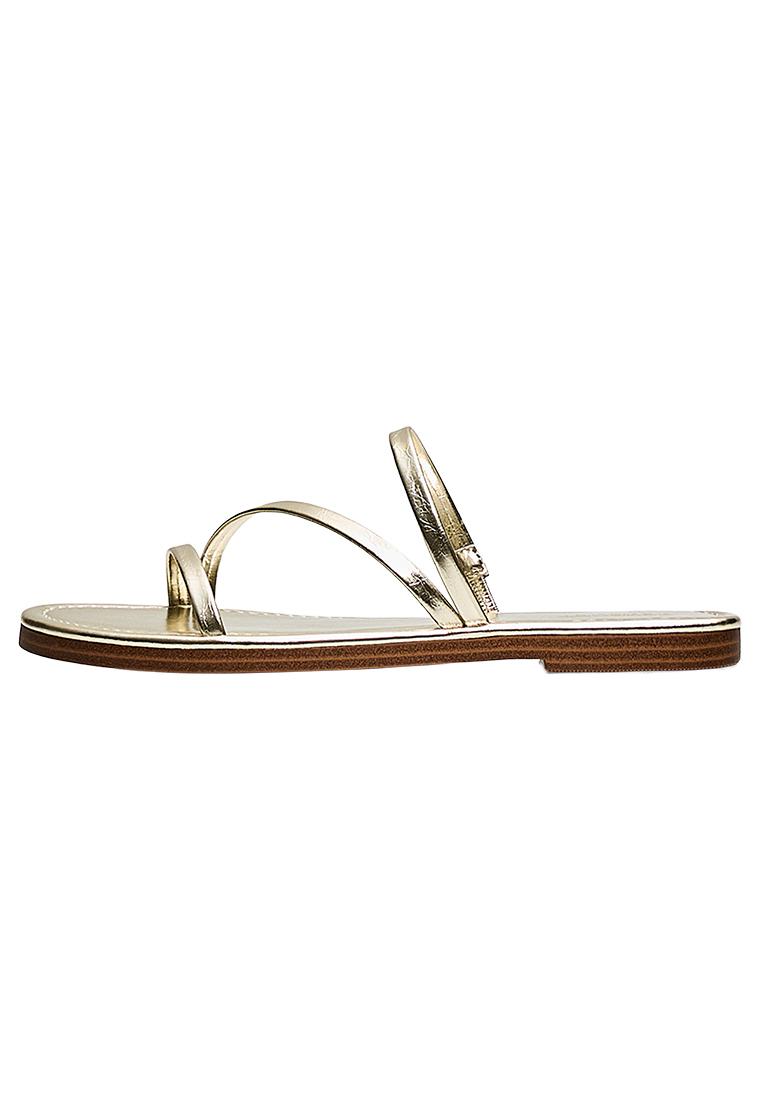 Multi-strap flat slider sandals — Gold