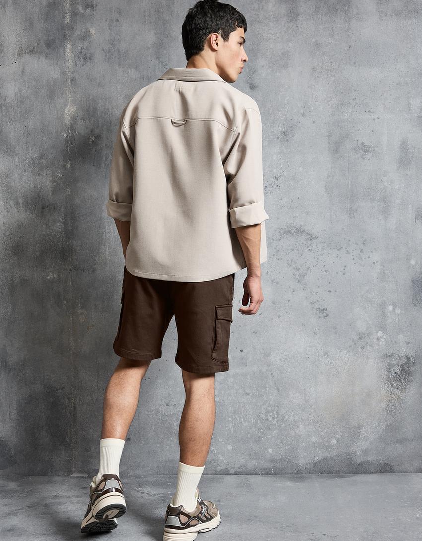 Regular cargo Bermuda shorts-Brown