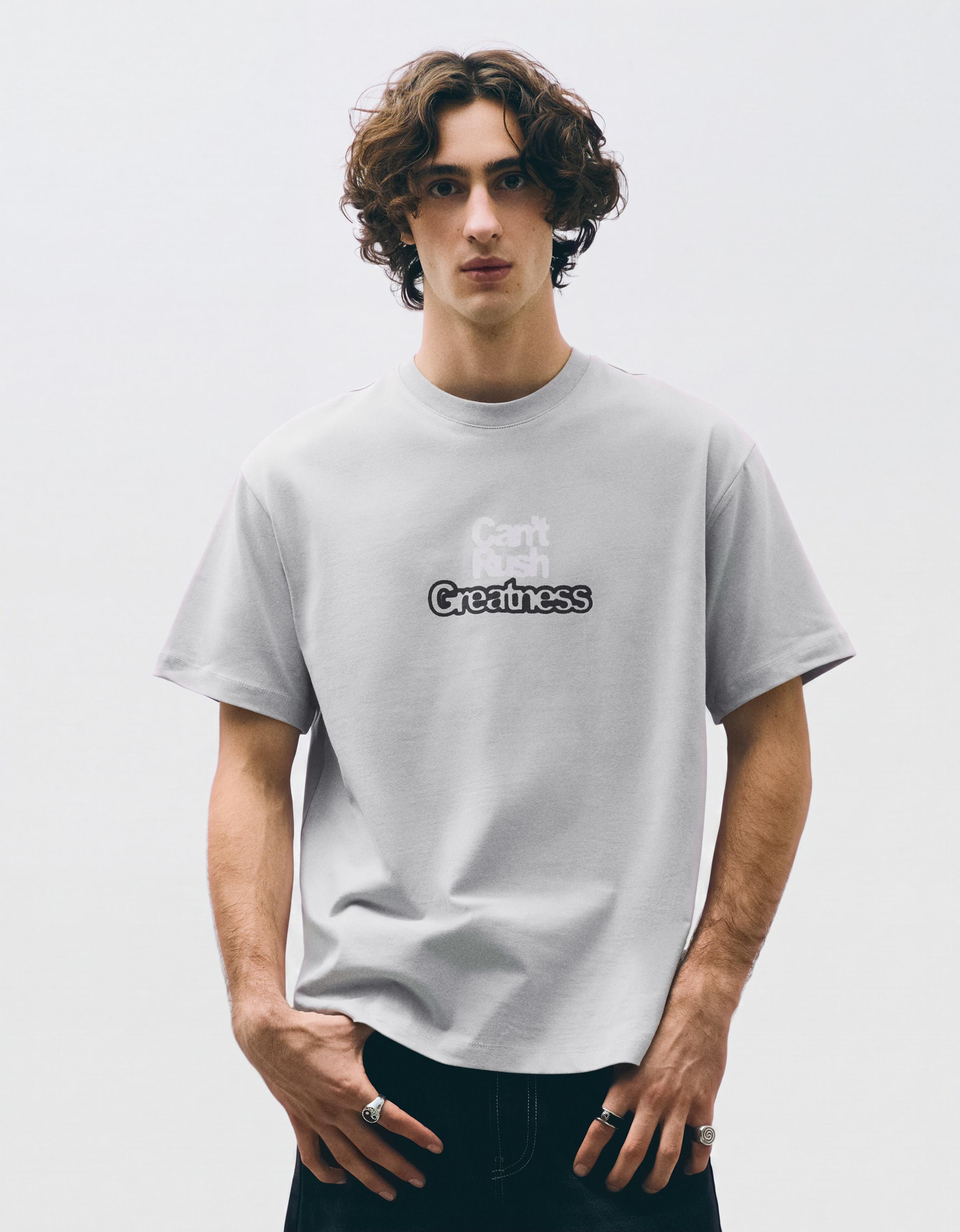 Boxy print T-shirt — Grey