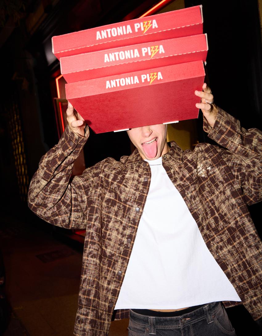 Camicia oversize a quadri Camicie Uomo Bershka - Main Image