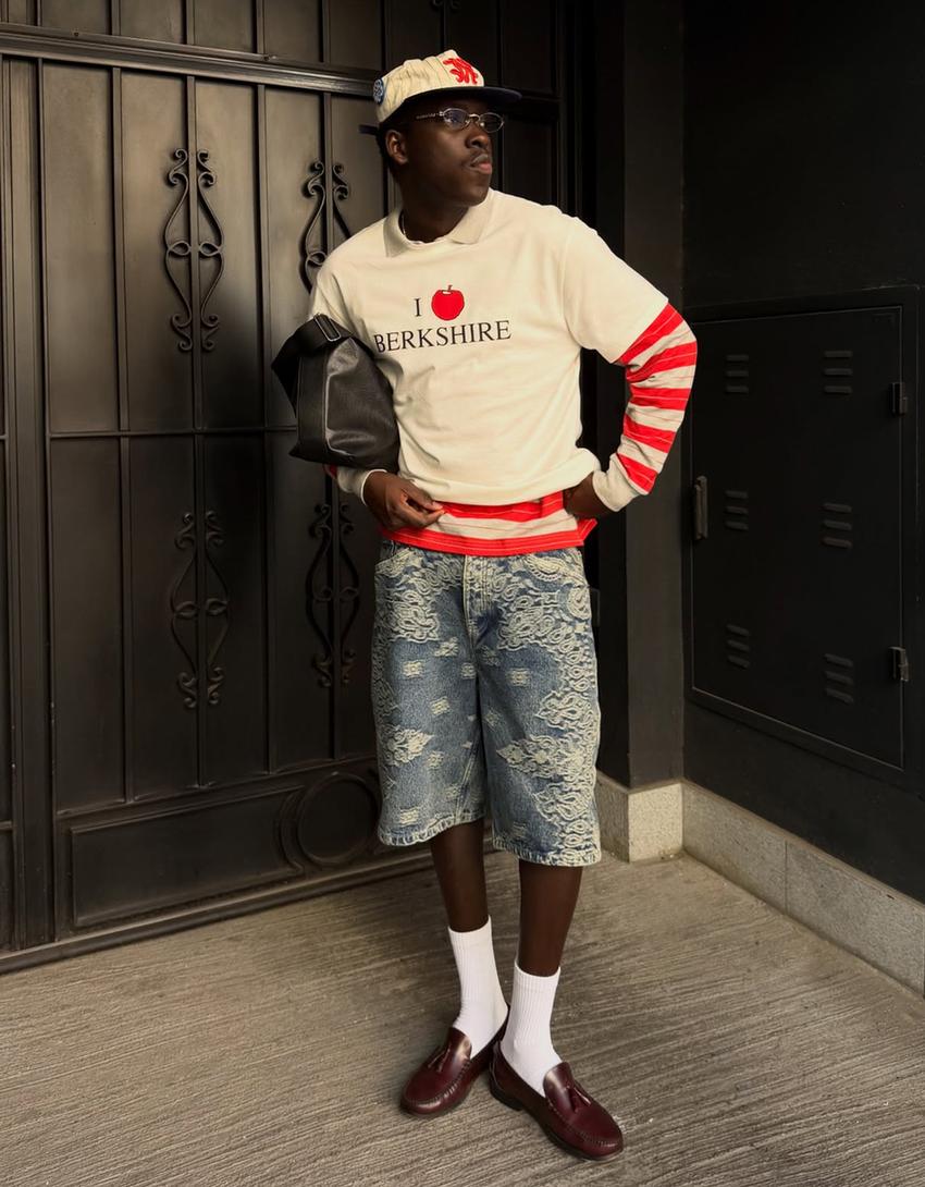 Bermuda denim ARIES X BERSHKA-Azul lavado