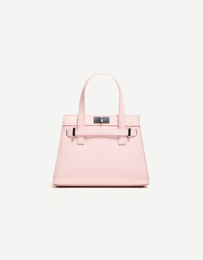 Saffiano clutch çanta-Pembe-2