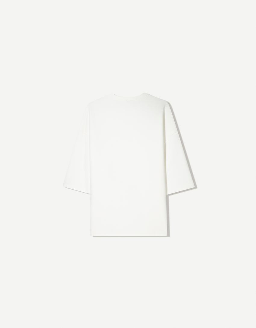 Oversize short sleeve interlock T-shirt-Off white