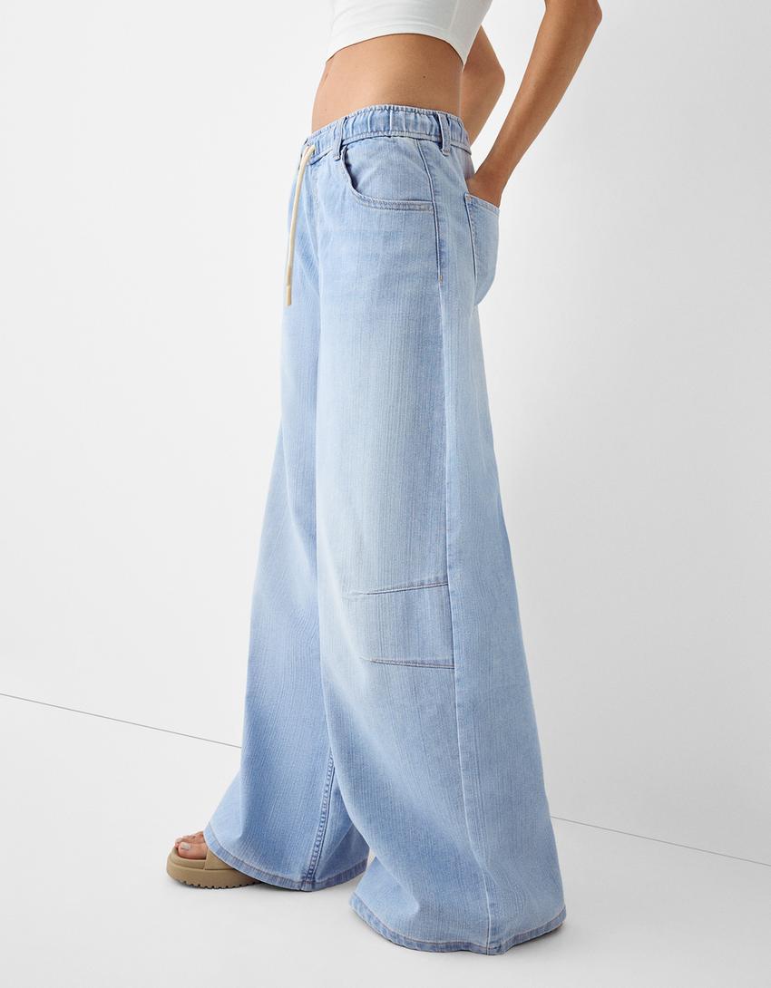 Jean jogging wide-Bleu clair-3