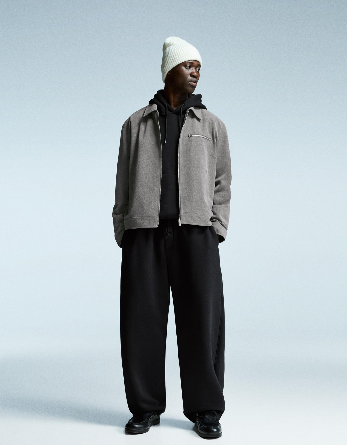 Bershka kurtka koszulowa na zamek szary