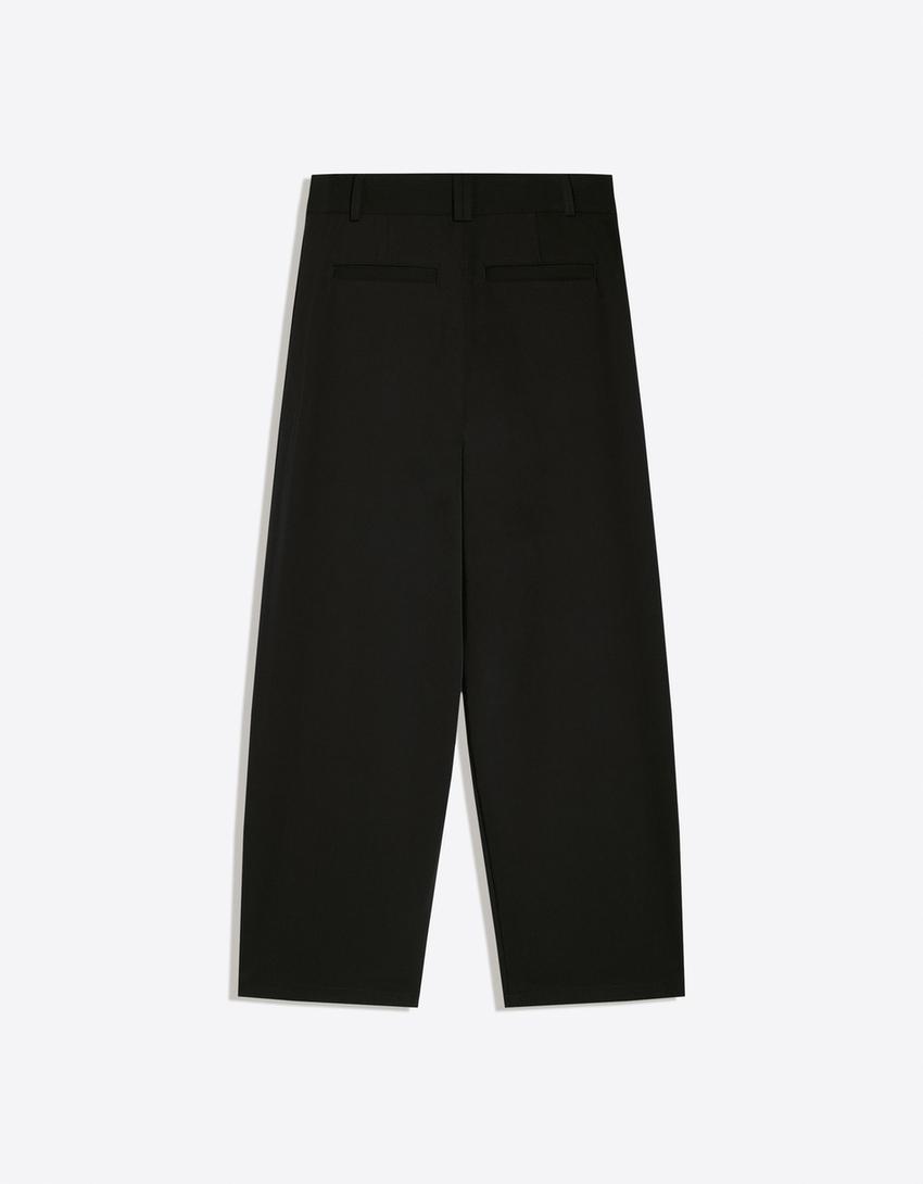 Pantalon baggy à pinces-Noir