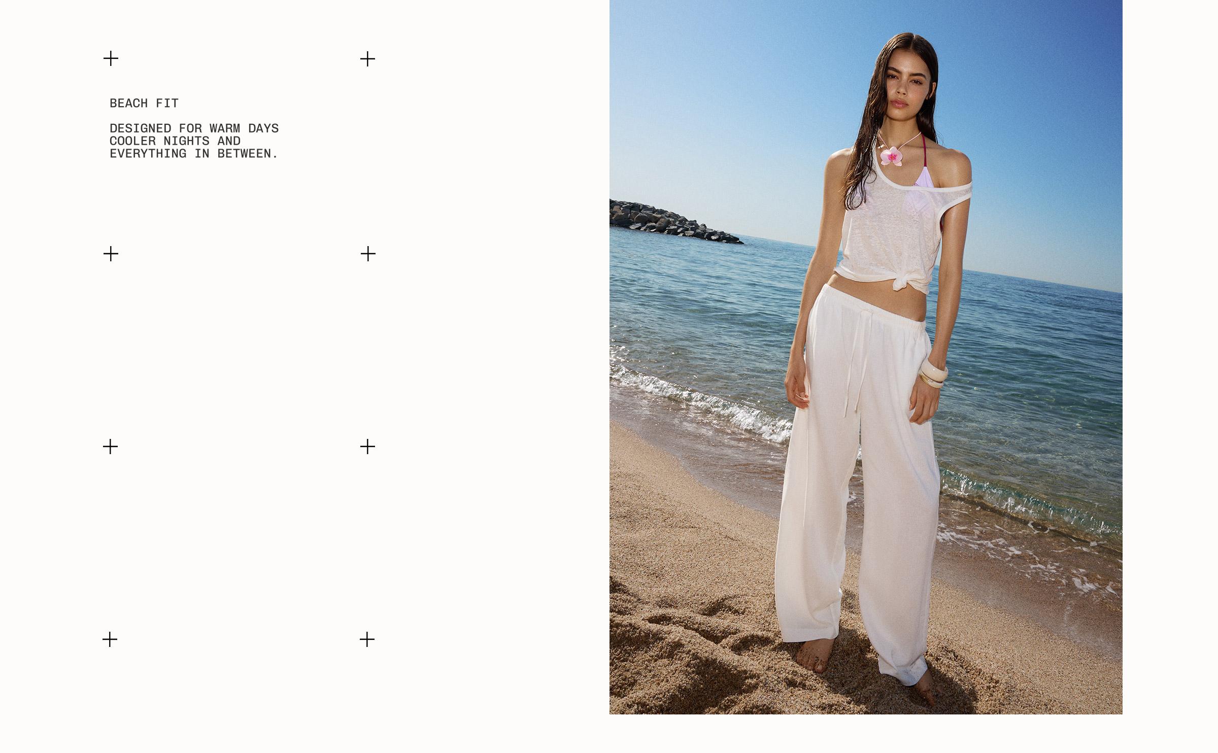 Linen blend trousers with an elasticated waistband