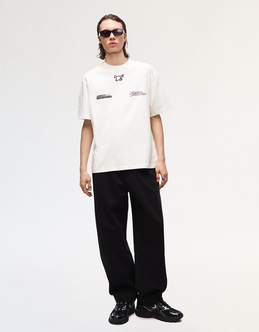 T-shirt relaxed fit Fast & Furious-Blanc