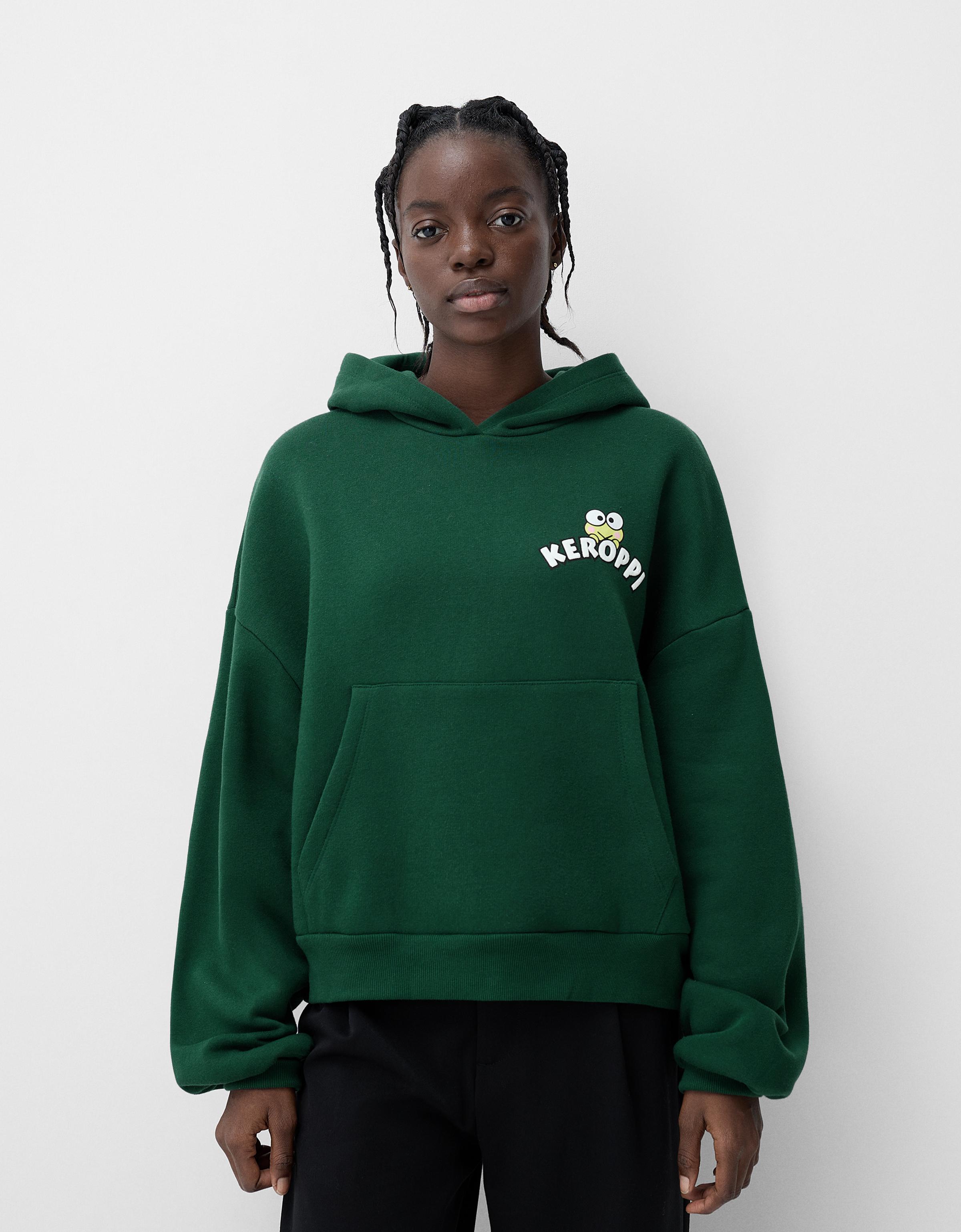 Bershka Hoodie Kerokeroderoppi Mit Kapuze Damen L Grün