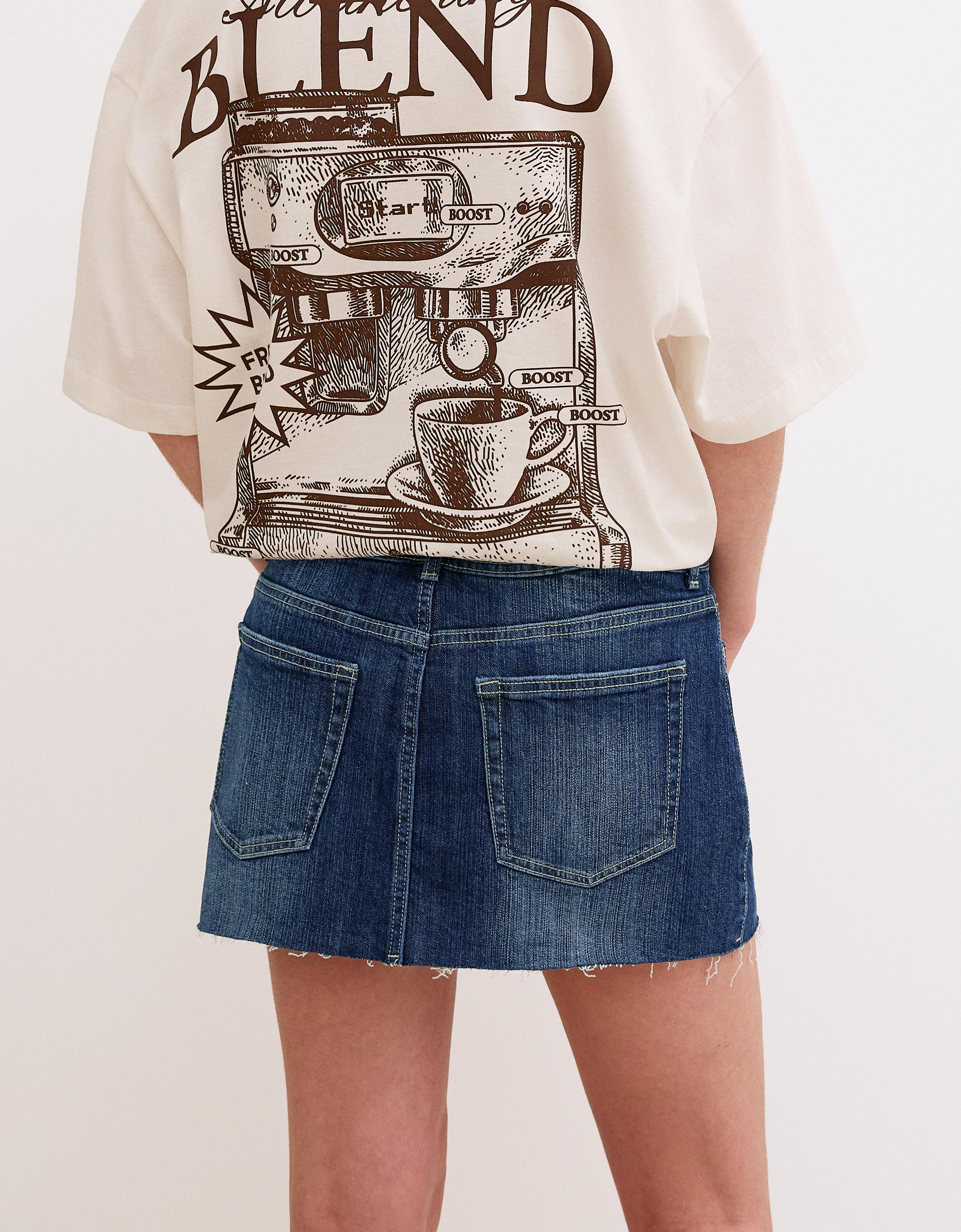 Denim mini skort — Blue