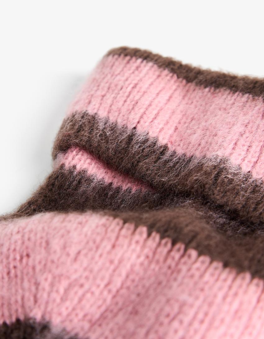 Striped beanie-Pink