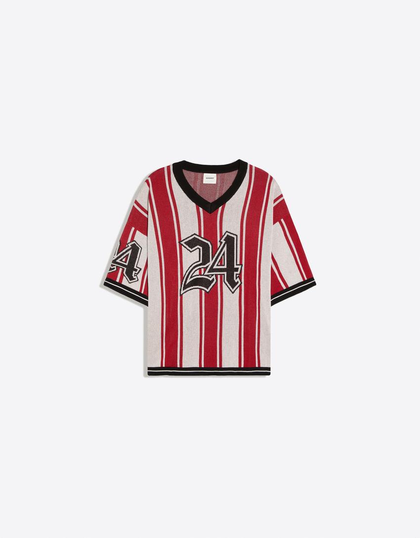 T-shirt manches courtes imprimé-Rouge