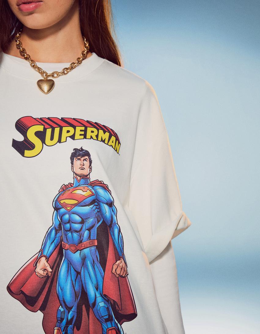 Short-sleeve Superman T-shirt-Off white-3