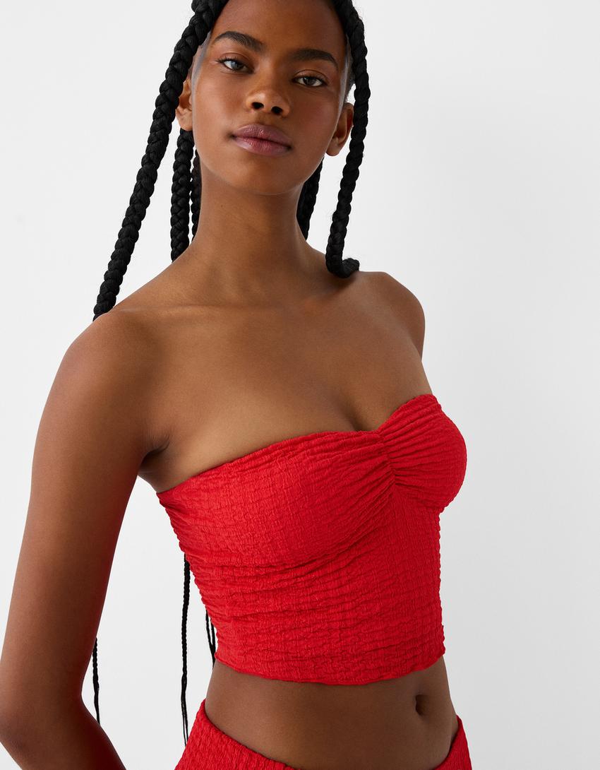 Rustic bandeau top-Red-2