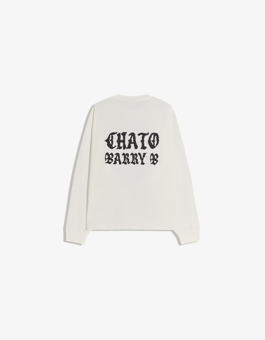 Barry B long sleeve print T-shirt-Off white