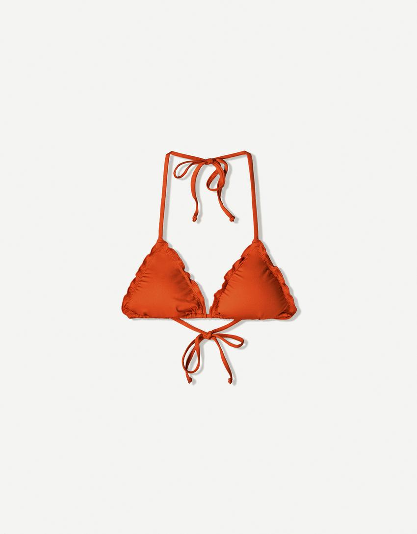 Curly bikini top-Orange