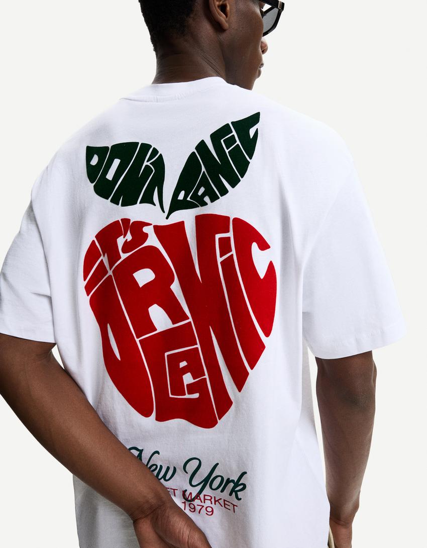 Kortærmet T-shirt med print-Hvid-2