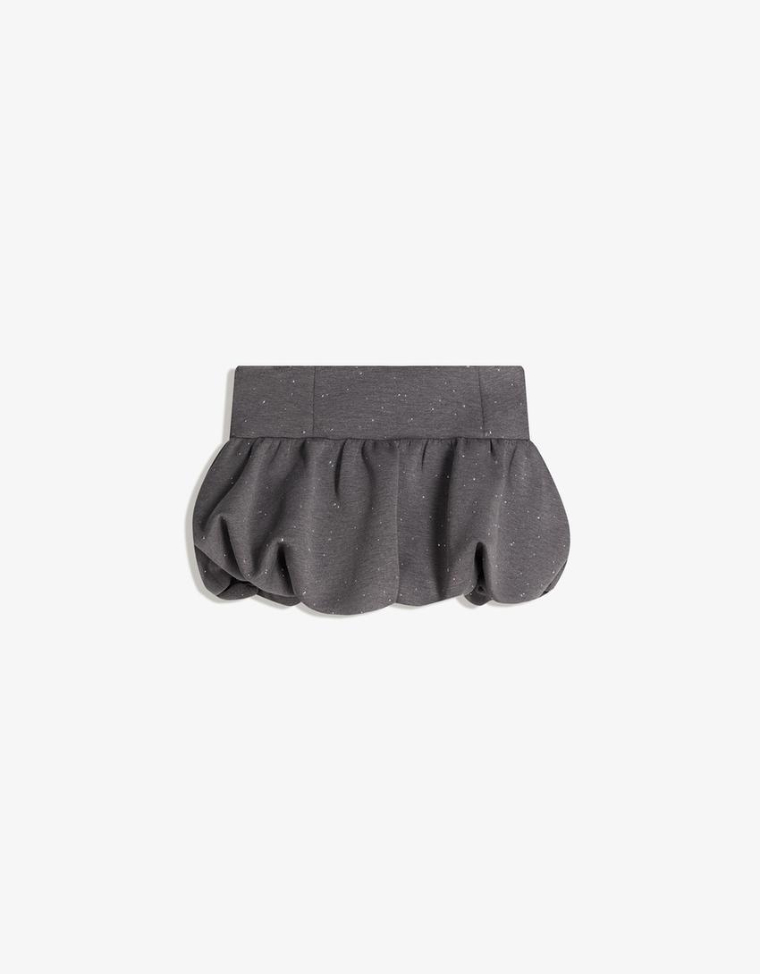 Falda mini efecto neopreno brillo-Gris oscuro