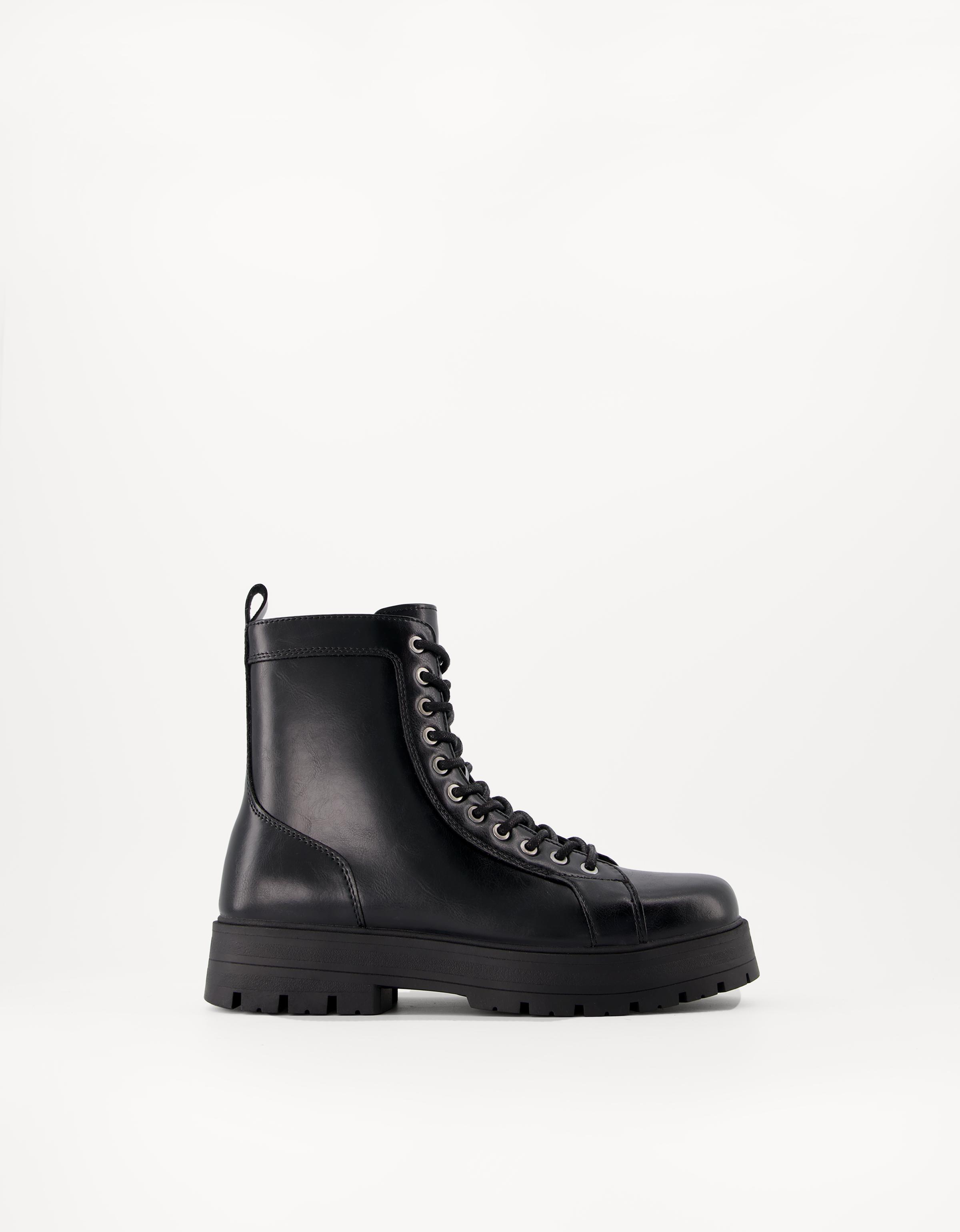 Bershka Schnürstiefeletten Mit Profilsohle Herren 46 Schwarz