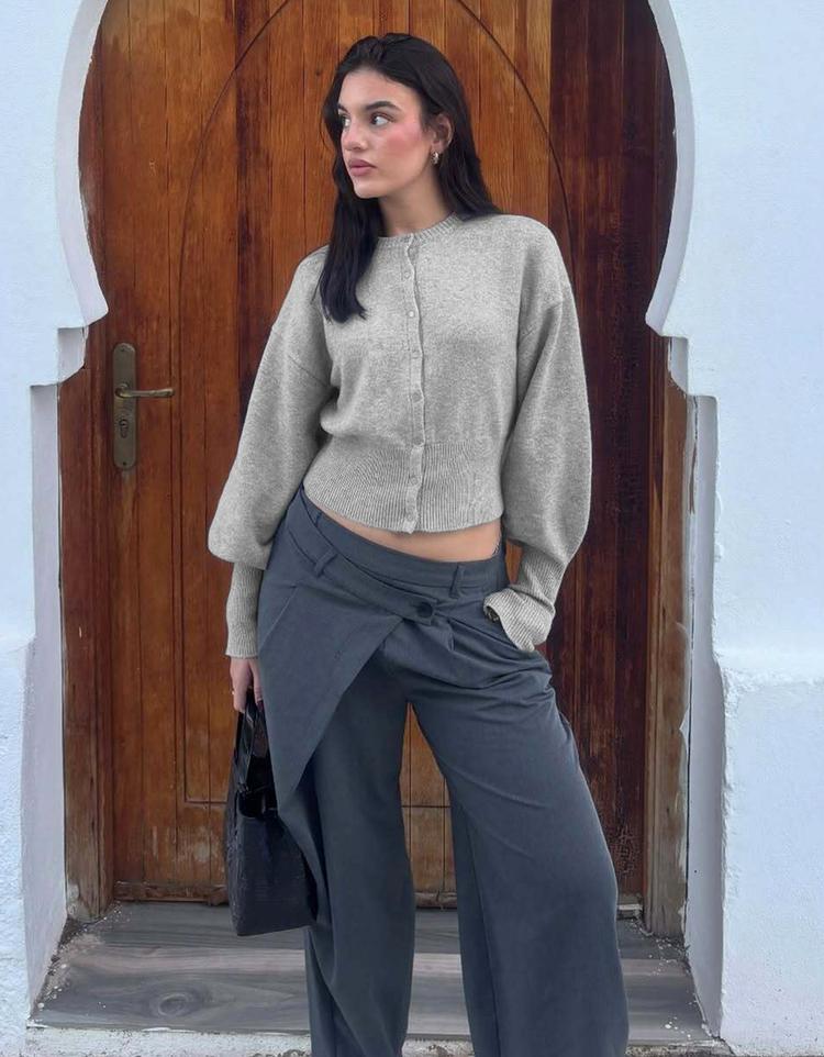 Fitted ribbed cardigan